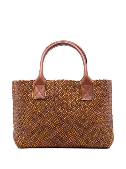 Bottega Veneta Pre-Owned 2007-2011 Limited Edition Metallic Lambskin Intreccio Cabat tote bag Brown VLOMA0NJ7XKLJZ5N