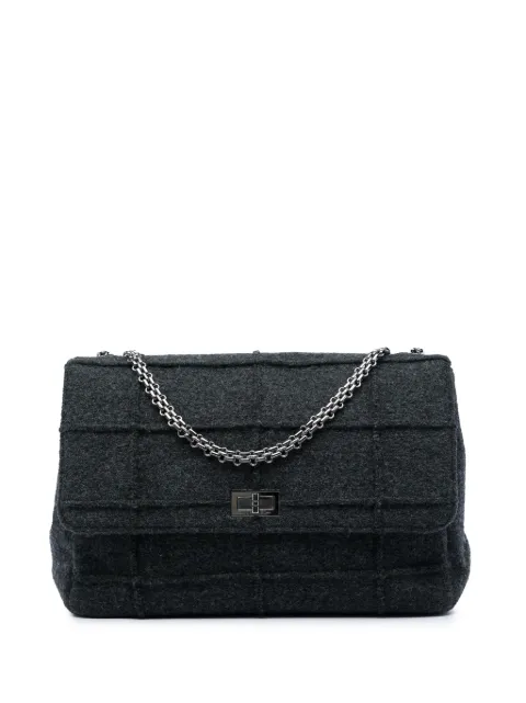 CHANEL Pre-Owned 1997-1999 Identification Jumbo Chocolate Bar Wool Felt Reissue 2.55 Flap shoulder bag Grey T0T73LMTRM9OBFJ9
