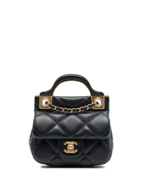 CHANEL Pre-Owned 2021 CC Quilted Calfskin Lady Card Holder with Chain Top Handle Bag satchel Black C08HGTHQZ4X97JEA