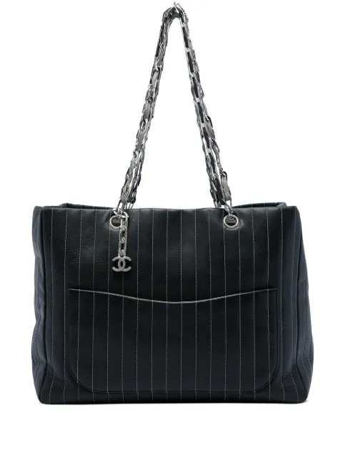 CHANEL Pre-Owned 2005-2006 Large Lambskin Vertical Quilted Mademoiselle tote bag Black CUX3R2UMZRUDFBMX