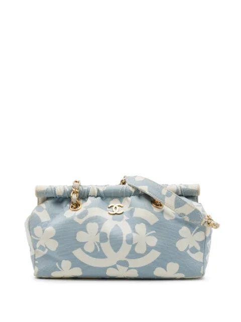 CHANEL Pre-Owned 2004-2005 CC Clover Printed Canvas shoulder bag Blue H6Y5IZVY72KMOAK9