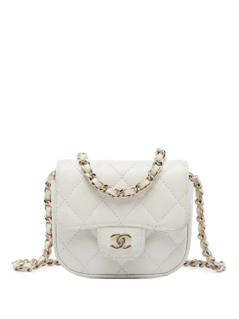 CHANEL Pre-Owned 2021 Mini Quilted Caviar Clutch With Chain crossbody bag White MV8423Q5DT4WVIYK