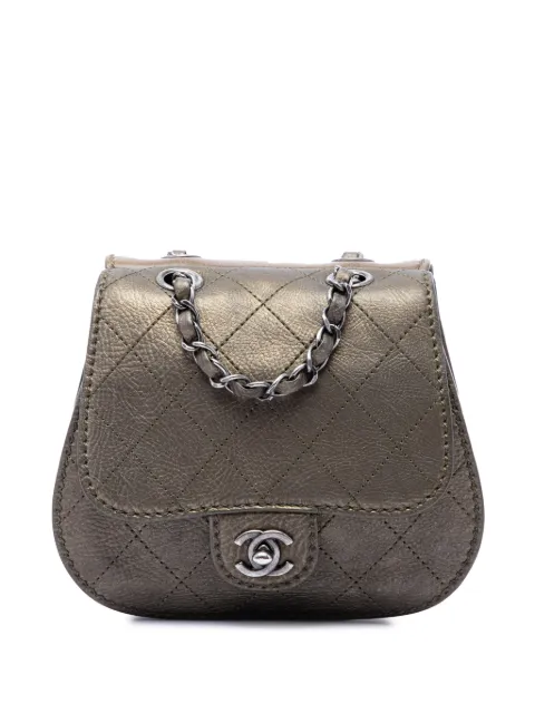 CHANEL Pre-Owned 2013-2014 Small Quilted Calfskin Coco Twin Flap crossbody bag Brown KTB6B9KLSGVKK33O