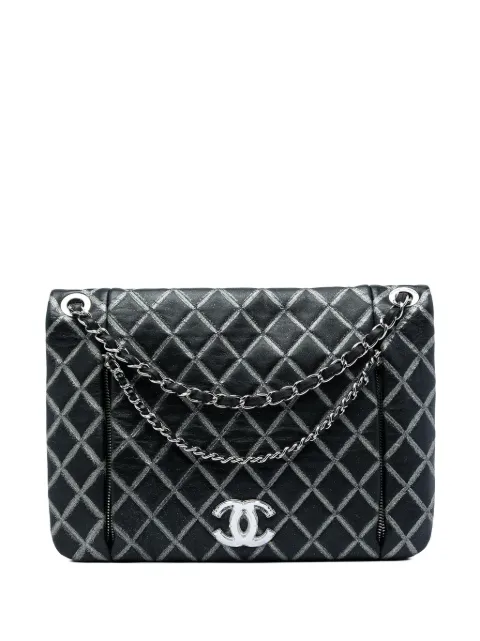 CHANEL Pre-Owned 2010-2011 Quilted Metallic Distressed Lambskin CC Crystal Flap shoulder bag Black IJ6IPGD28DAXR3JG