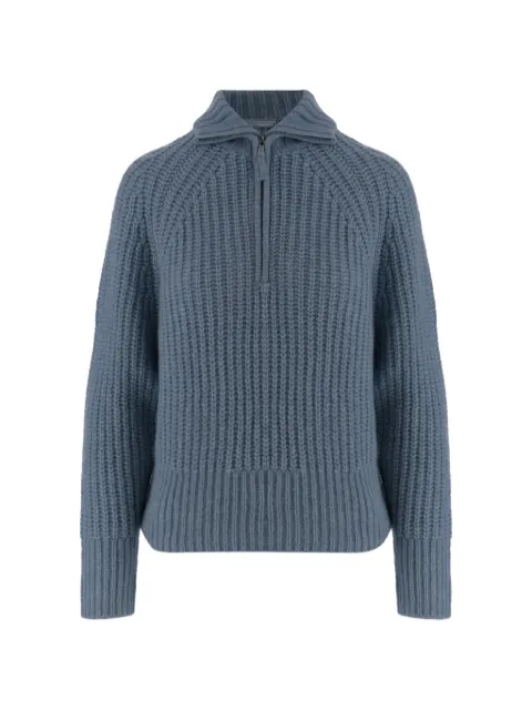 Allude ribbed-knit quarter-zip sweater Blue 26577093