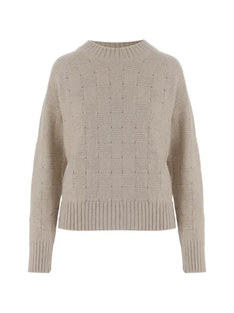Allude basket-weave crew neck sweater Neutrals 26577021