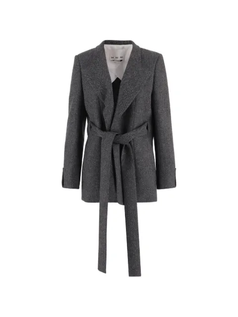 SA SU PHI herringbone-pattern belted jacket Grey W267020950