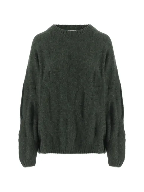 Allude crew-neck long-sleeve sweater Green 26577002