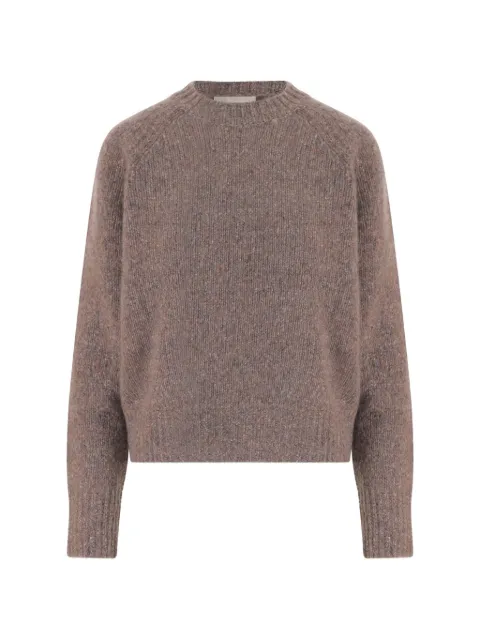 Allude crew-neck raglan-sleeve sweater Brown 26560001