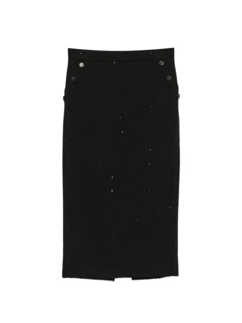 ERMANNO FIRENZE crystal-embellished pinstripe skirt Black D49EO018E5C