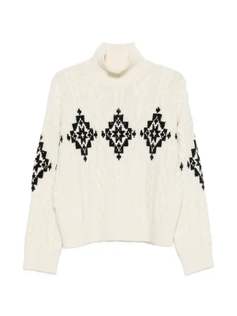 ERMANNO FIRENZE sequin-embellished cable-knit sweater Neutrals D49EM030E80