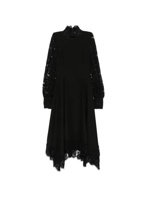 ERMANNO FIRENZE lace-panelled asymmetric dress Black D49EQ021E25