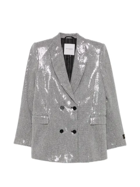 ERMANNO FIRENZE sequin-embellished houndstooth blazer Black D49EI011EZ3