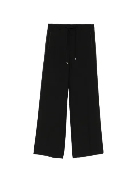 ERMANNO FIRENZE satin-stripe drawstring trousers Black D49EP058E25