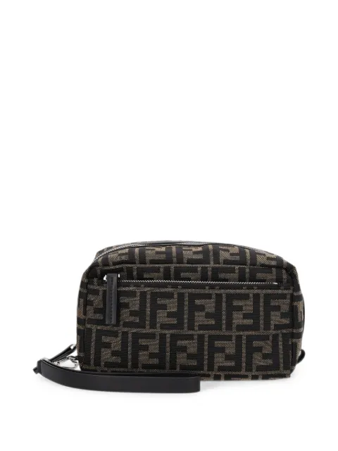 FENDI logo-jacquard wash bag Black 8N0216
