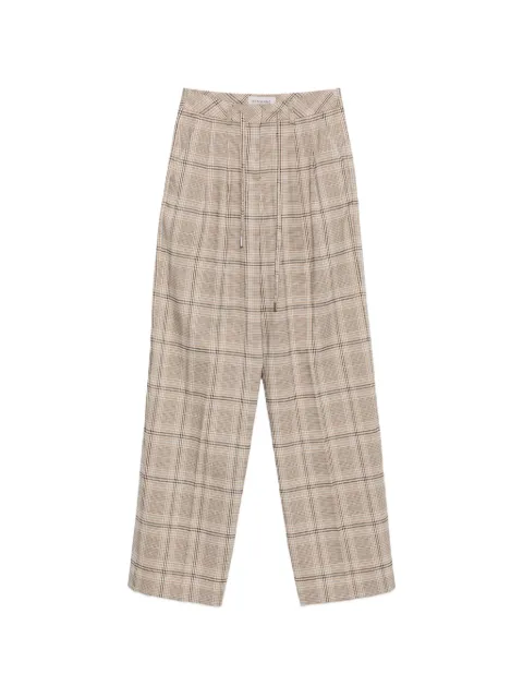 ERMANNO FIRENZE Prince of Wales check trousers Neutrals D49EP024E5B