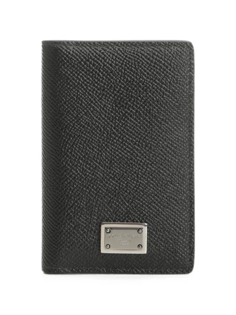 Dolce & Gabbana Dauphine-print calfskin bifold card holder Black BP3323AG21980999