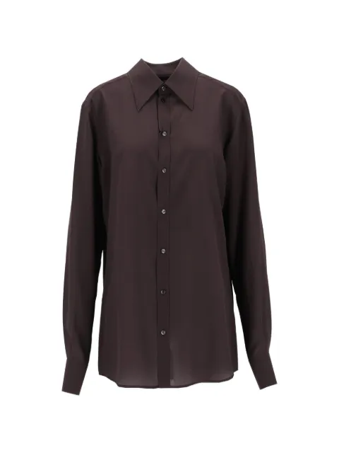 Dolce & Gabbana silk long-sleeve shirt Brown G5NP9T