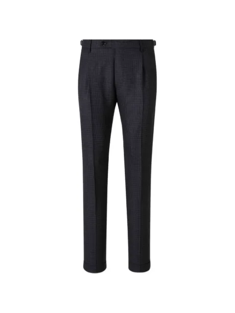 Berwich Retrolong houndstooth-pattern pleated trousers Blue RETROLONGCA2034