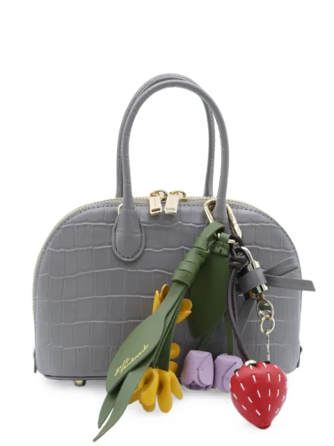 Self-Portrait mini croc-effect leather tote bag Grey PF26316