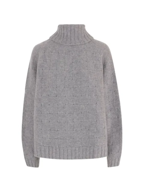 Allude basket-weave roll-neck sweater Grey 26577022