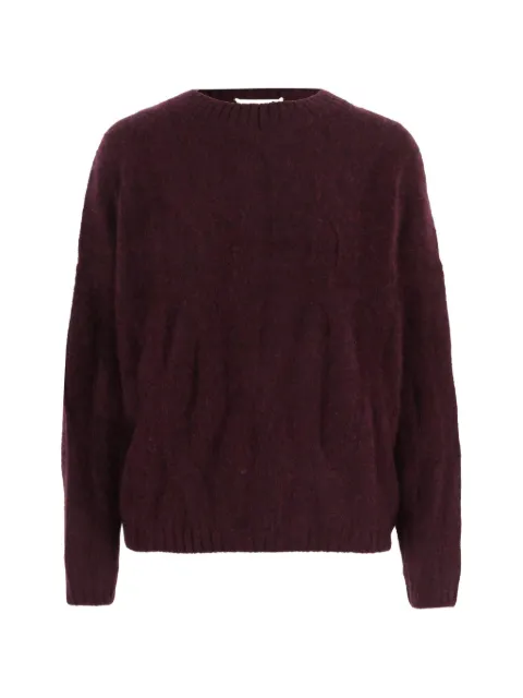 Allude cable-knit crew-neck sweater Purple 26577002