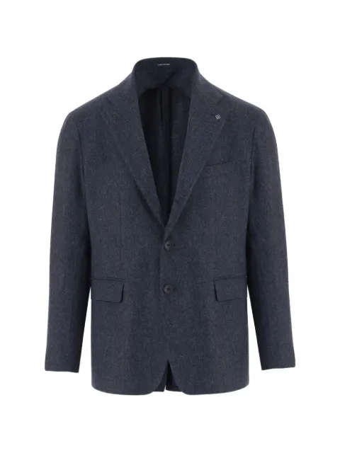 Tagliatore herringbone-knit single-breasted blazer Blue 1SNY13B610017B3281
