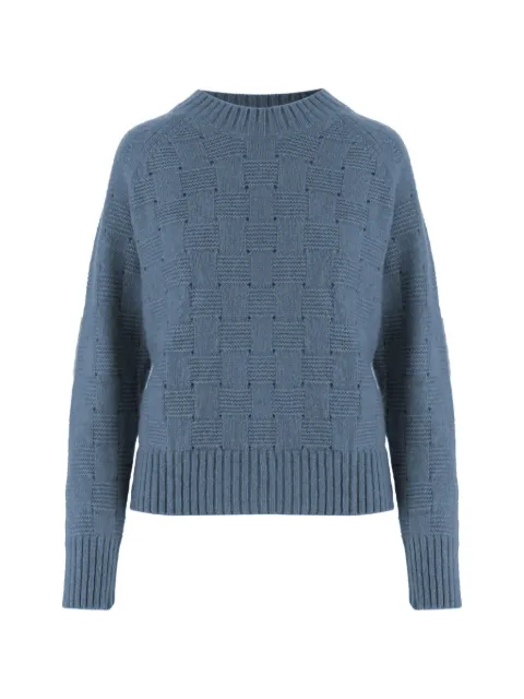 Allude basket-weave crew-neck sweater Blue 26577021