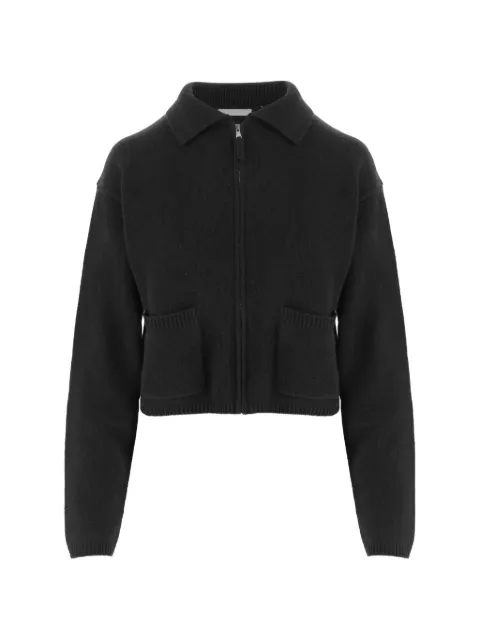 Allude zip-up collared cardigan Black 26511214