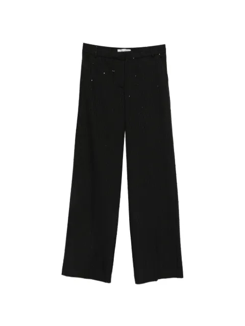 ERMANNO FIRENZE crystal-embellished pinstripe trousers Black D49EP032E5C