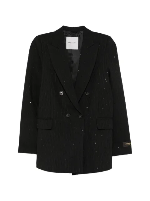 ERMANNO FIRENZE sequin-embellished double-breasted jacket Black D49EI016E5C