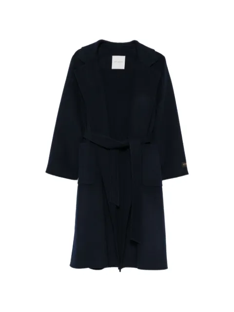 ERMANNO FIRENZE belted notch-lapels coat Blue D49ED027EY2
