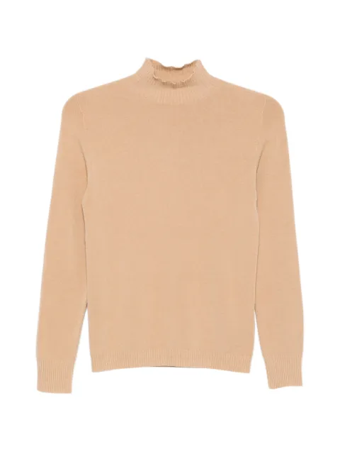ERMANNO FIRENZE high-neck rib-trimmed sweater Neutrals D49EM015EP2