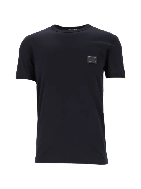 Dolce & Gabbana cotton T-shirt with logo plate Black G8PV1TG7Q1QB0665