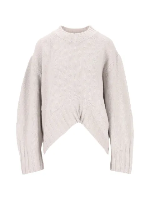 The Attico embroidered asymmetric-hem sweater Grey 261WCK00126