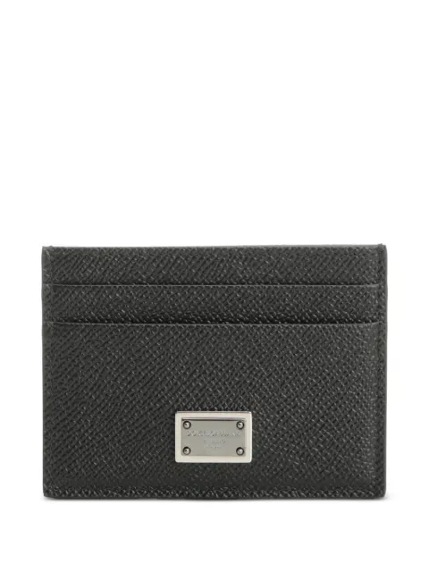 Dolce & Gabbana calfskin card holder with branded plate Black BP0330AG21980999