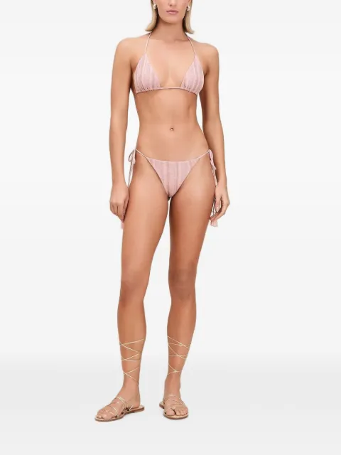 Devon Windsor Charlie tassel-detail striped bikini bottoms Pink HSU26324B