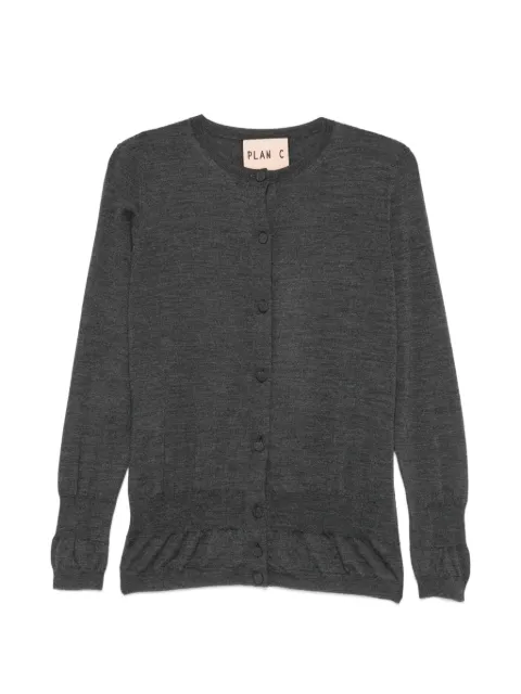 Plan C ruffled-trim cardigan Grey CACME04KB0FW042