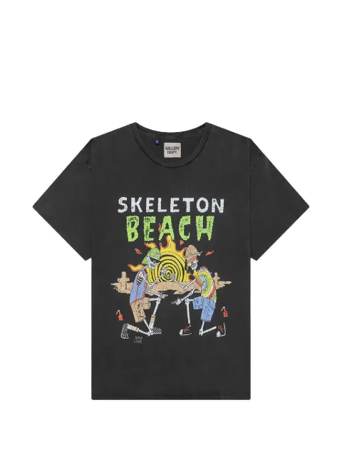 GALLERY DEPT. Skeleton Beach glitter-logo T-shirt Black GD212