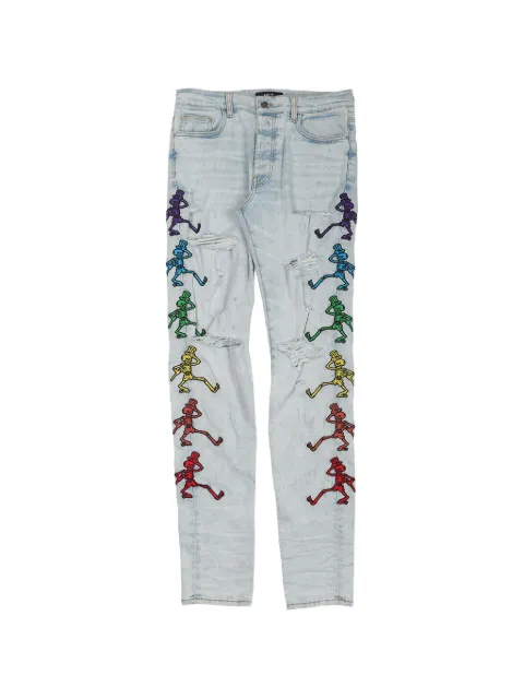 AMIRI Grateful Dead patched distressed jeans Blue MDS018421