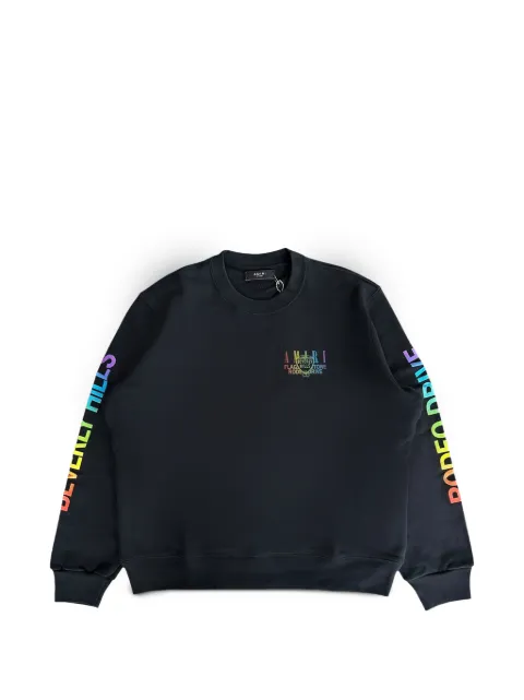 AMIRI Rainbow Beverly Hills logo-print sweater Black MJGC082