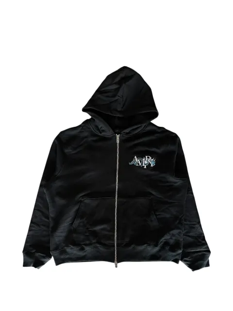 AMIRI embroidered-dragon zip-up hoodie Black AMJYHD1005