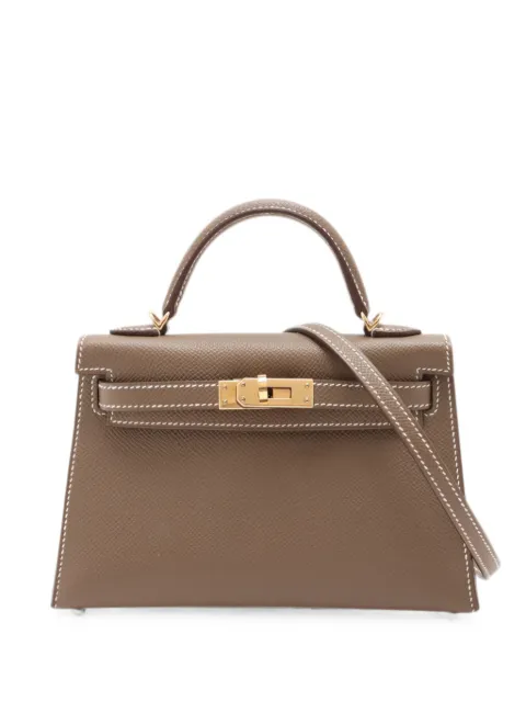 Hermès Pre-Owned 2024 Mini Epsom Kelly Sellier II 20 satchel Brown 8GELG4836YO18IZK
