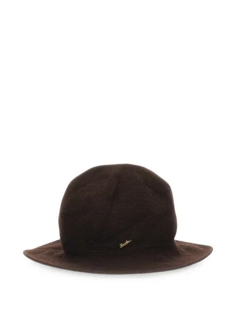 Borsalino Angelina mini logo-plaque cloche hat Brown 130389PM211