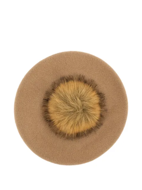 Borsalino pom-pom logo-plaque beret Neutrals B80006PPDIM29M229