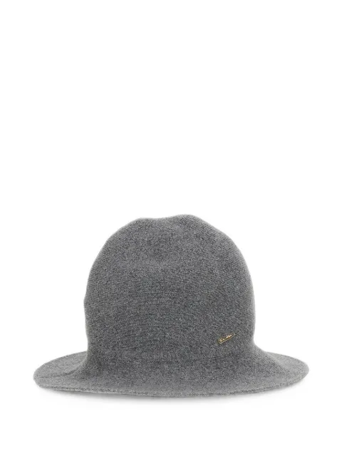 Borsalino Angelina Cloche logo-plaque hat Grey 130389PM107
