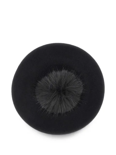 Borsalino pompom-detail wool beret Black B80006PPDIM29M230