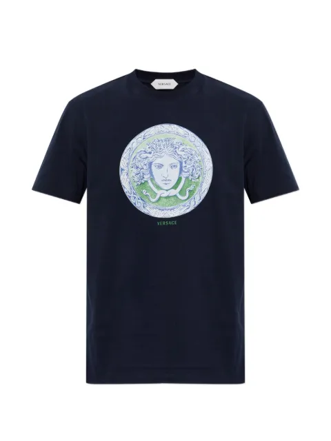 Versace Medusa-print cotton T-shirt Blue 10264521A19303