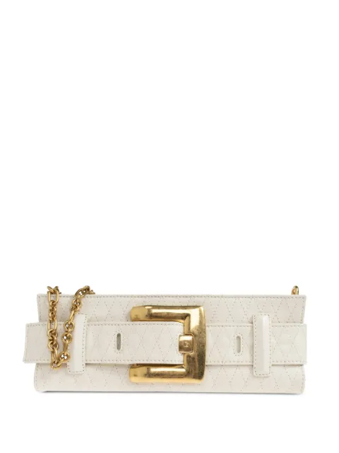 Balmain Anthem quilted leather clutch bag Neutrals HN1LB024LSS4