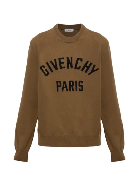 Givenchy couture seam sweater in knit with Givenchy Paris detail Brown BM90X94YQP